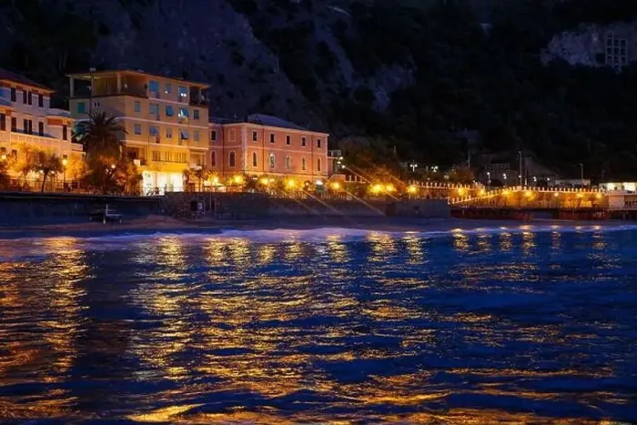 Framed Print : Photo town of Portovenere near Cinque Terre, Liguria, Italy. Sunset Framed Print : Photo town of Portovenere near Cinque Terre, Liguria, Italy. Sunset