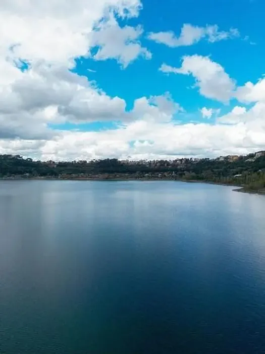 Framed Print : Photograph taken in Castel Gandolfo, Italy, from an elevated perspective, capturing a view of the lake and mountains Framed Print : Photograph taken in Castel Gandolfo, Italy, from an elevated perspective, capturing a view of the lake and mountains