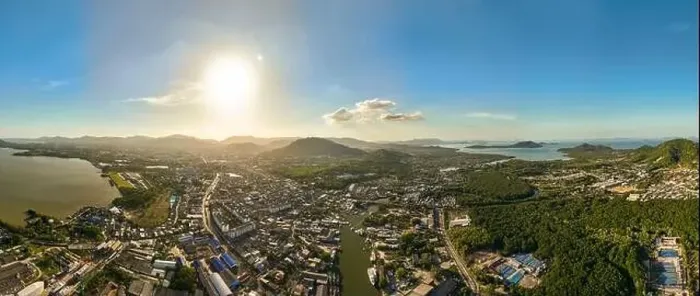 Framed Print : Phuket city Thailand, Aerial view drone photography High angle view of Phuket city Framed Print : Phuket city Thailand, Aerial view drone photography High angle view of Phuket city