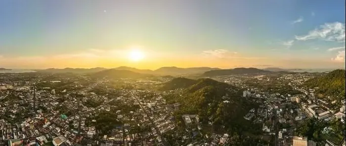 Framed Print : Phuket city Thailand, Aerial view drone photography High angle view of Phuket city Framed Print : Phuket city Thailand, Aerial view drone photography High angle view of Phuket city