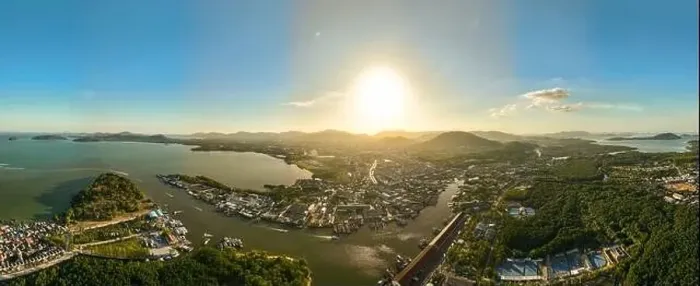Framed Print : Phuket city Thailand, Aerial view drone photography High angle view of Phuket city Framed Print : Phuket city Thailand, Aerial view drone photography High angle view of Phuket city