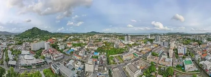 Framed Print : Phuket Thailand on May 22-2022 Aerial view drone photography High angle view of Phuket city Framed Print : Phuket Thailand on May 22-2022 Aerial view drone photography High angle view of Phuket city