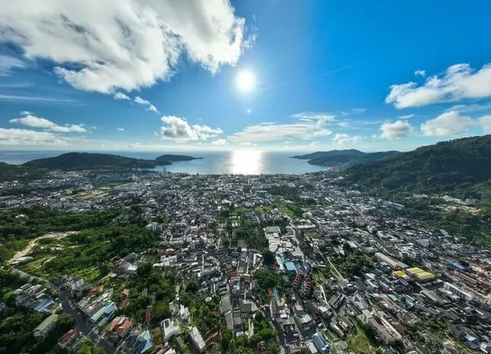 Framed Print : Phuket Thailand patong bay. Panorama landscape nature view from Drone camera Framed Print : Phuket Thailand patong bay. Panorama landscape nature view from Drone camera