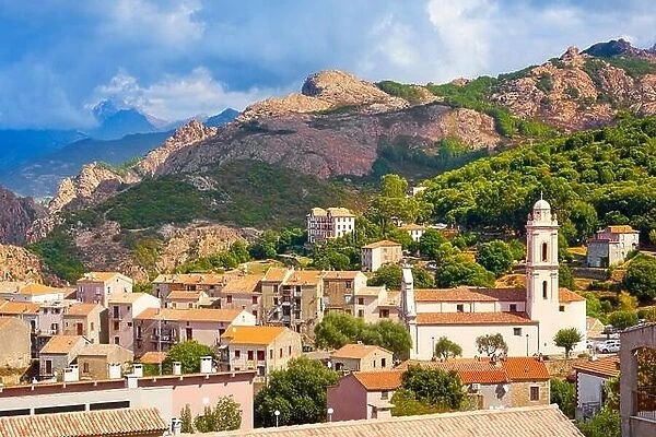 Piana Village, Les Calanches, Golfe de Porto, Corsica Island, France, UNESCO