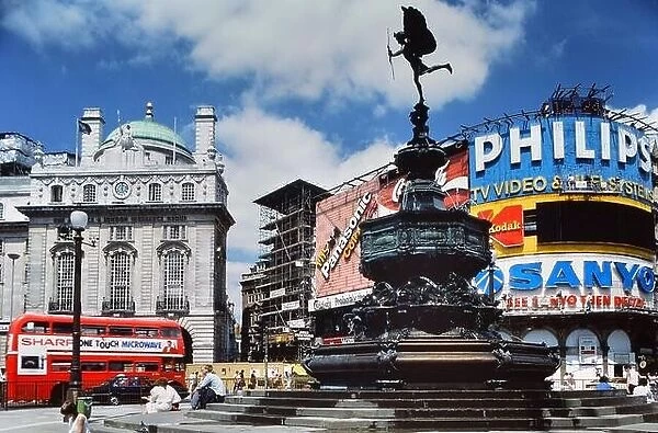 Piccadilly Circus, London, England, UK. Circa 1980's