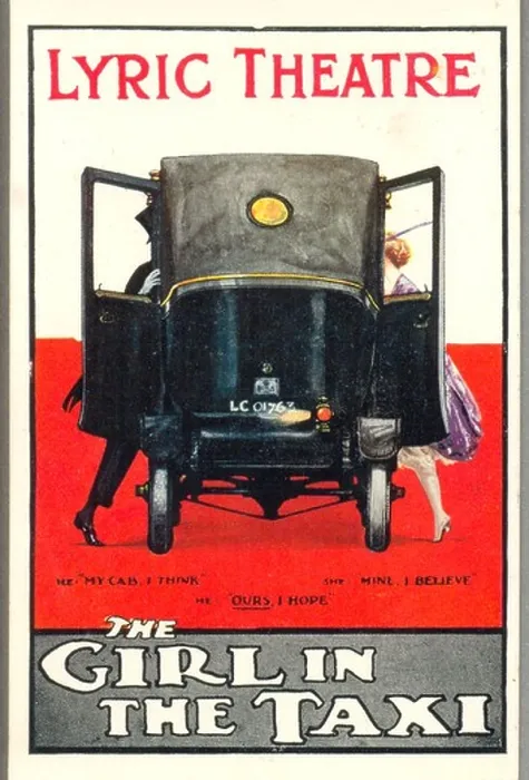 Framed Print : Picture postcard advertising The Girl in the Taxi showing at the Lyric Theatre circa 1920 Framed Print : Picture postcard advertising The Girl in the Taxi showing at the Lyric Theatre circa 1920