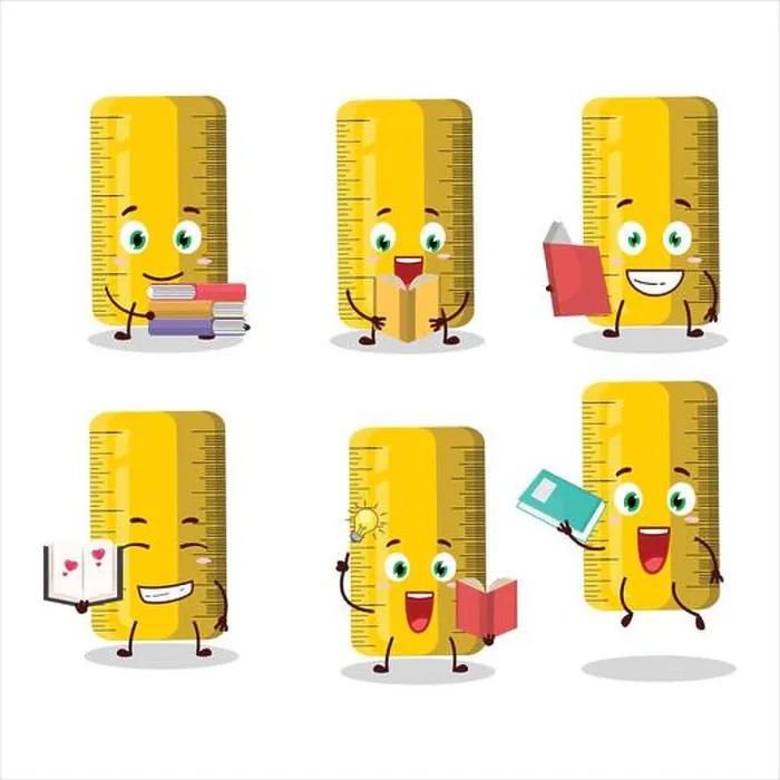 Framed Print : A picture of yellow ruler cartoon character concept reading an amusing book. Vector illustration Framed Print : A picture of yellow ruler cartoon character concept reading an amusing book. Vector illustration