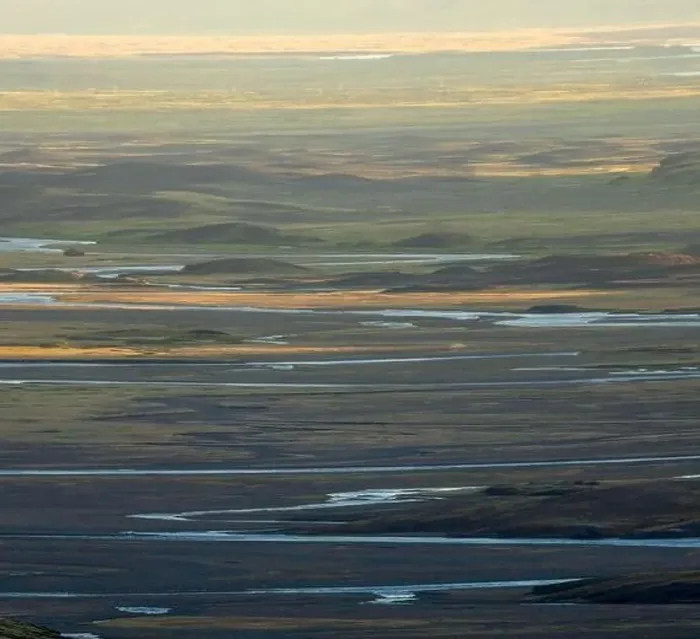 Framed Print : Picturesque drone view of valley with river and hills illuminated with sunlight early in morning in Iceland Framed Print : Picturesque drone view of valley with river and hills illuminated with sunlight early in morning in Iceland