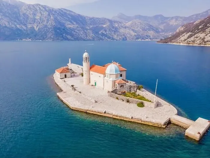 Framed Print : Picturesque island st. George and temple Gospa od Skrpela Framed Print : Picturesque island st. George and temple Gospa od Skrpela