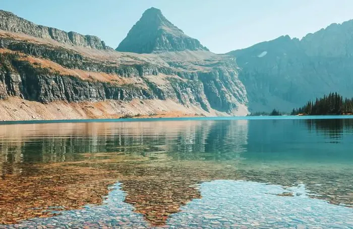 Framed Print : Picturesque rocky peaks of the Glacier National Park, Montana, USA. Beautiful natural landscapes Framed Print : Picturesque rocky peaks of the Glacier National Park, Montana, USA. Beautiful natural landscapes
