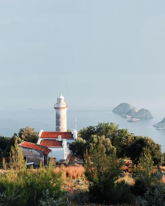 Framed Print : Picturesque scene with lighthouse on Gelidonya cape and small islands in Mediterranean sea. Landscape photography Framed Print : Picturesque scene with lighthouse on Gelidonya cape and small islands in Mediterranean sea. Landscape photography