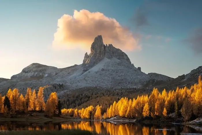 Framed Print : Picturesque view on Federa Lake in sunrise time. Autumn mountains landscape with Lago di Federa and bright orange larches in the Dolomite Apls Framed Print : Picturesque view on Federa Lake in sunrise time. Autumn mountains landscape with Lago di Federa and bright orange larches in the Dolomite Apls