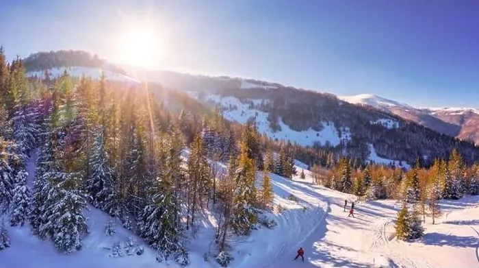 Framed Print : Picturesque winter panorama of mountain hills Framed Print : Picturesque winter panorama of mountain hills