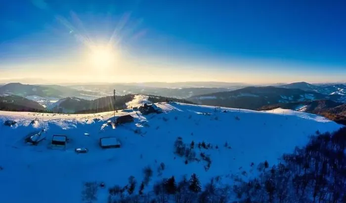 Framed Print : Picturesque winter panorama of mountain hills Framed Print : Picturesque winter panorama of mountain hills
