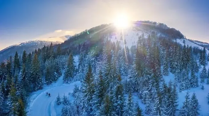 Framed Print : Picturesque winter panorama of mountain hills Framed Print : Picturesque winter panorama of mountain hills