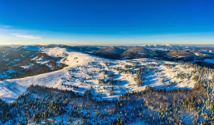 Framed Print : Picturesque winter panorama of mountain hills Framed Print : Picturesque winter panorama of mountain hills