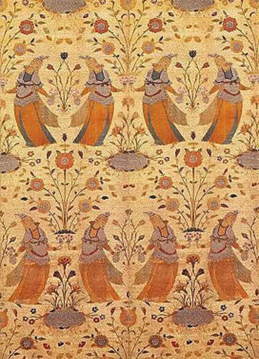 Framed Print : This piece of brocade, created in the early 17th century in the style of Riza Abbasi Framed Print : This piece of brocade, created in the early 17th century in the style of Riza Abbasi