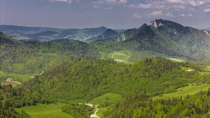 Framed Print : Pieniny National Park landscape, aerial drone view Framed Print : Pieniny National Park landscape, aerial drone view