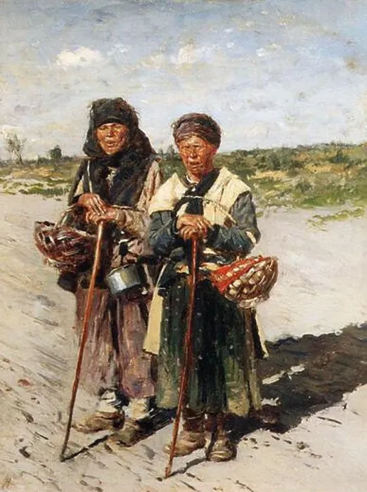 Framed Print : Two Pilgrims by Vladimir Makovsky Framed Print : Two Pilgrims by Vladimir Makovsky