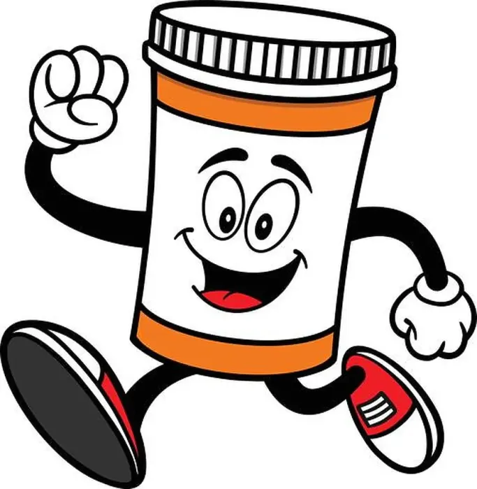 Framed Print : Pill Bottle Run- A Cartoon Illustration of a Pill Bottle Running Framed Print : Pill Bottle Run- A Cartoon Illustration of a Pill Bottle Running