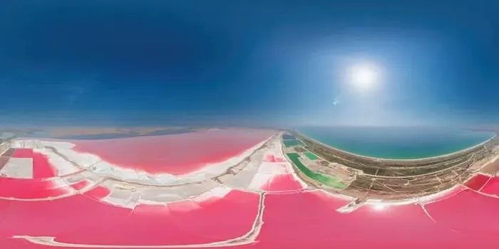 Framed Print : Pink salt lake bright lagoons Framed Print : Pink salt lake bright lagoons