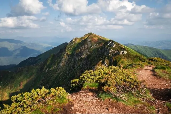 Framed Print : Top of Pip Ivan mountain in Maramures, Ukrainian Carpathians, on the border with Romania on summer time. Landscape photography