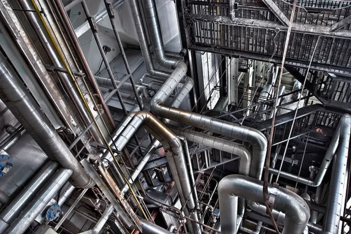 Framed Print : Pipes in a modern factory Framed Print : Pipes in a modern factory