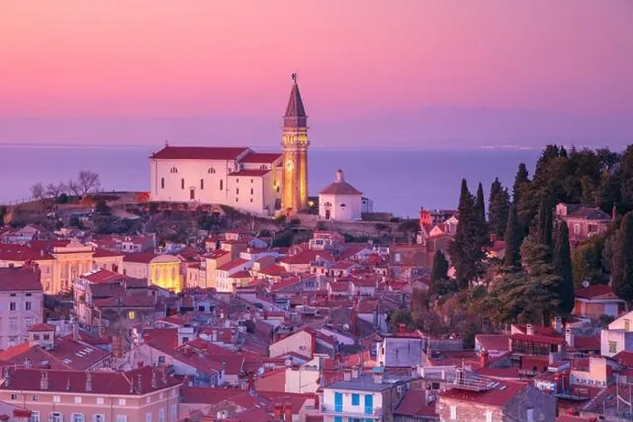 Framed Print : Piran, Slovenia. Aerial cityscape image of beautiful Piran, Slovenia at spring sunset Framed Print : Piran, Slovenia. Aerial cityscape image of beautiful Piran, Slovenia at spring sunset