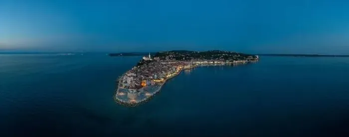 Framed Print : Piran on Slovenian adriatic coast at night Framed Print : Piran on Slovenian adriatic coast at night