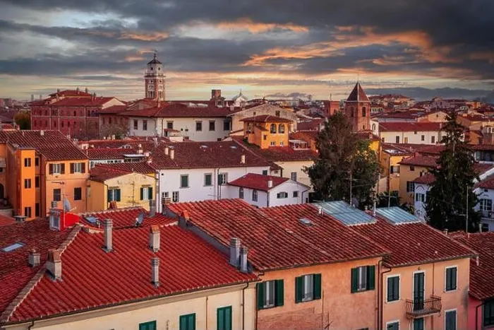 Framed Print : Pisa, Tuscany, Italy town skyline at twilight Framed Print : Pisa, Tuscany, Italy town skyline at twilight