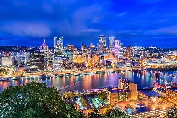 Pittsburgh, pennsylvania, USA downtown skyline from Mt. Washington