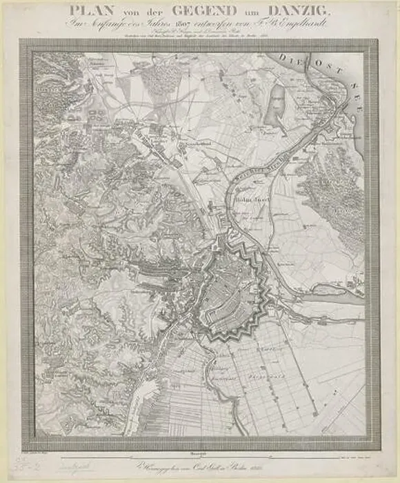 Framed Print : PLAN von der GEGend um DANZIG. Author Engelhardt Framed Print : PLAN von der GEGend um DANZIG. Author Engelhardt