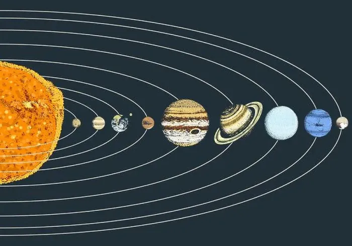 Framed Print : planets in solar system. moon and the sun Framed Print : planets in solar system. moon and the sun