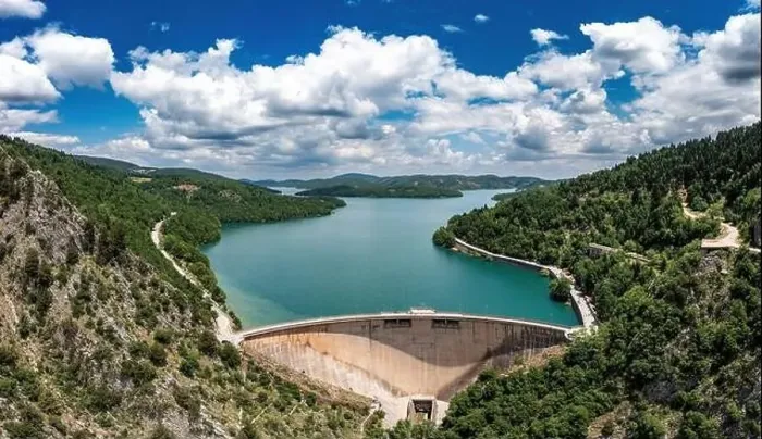 Framed Print : Plastiras Lake dam, Greece. Concrete infrastructure construction for the artificial lake in Karditsa Framed Print : Plastiras Lake dam, Greece. Concrete infrastructure construction for the artificial lake in Karditsa