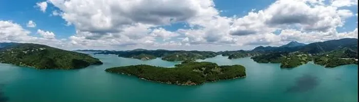 Framed Print : Plastiras Lake, Greece Panoramic aerial view Framed Print : Plastiras Lake, Greece Panoramic aerial view
