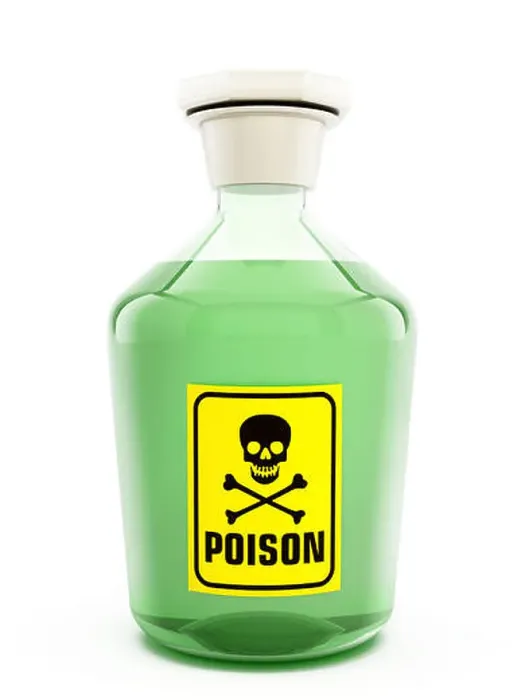 Framed Print : Poison bottle containing a green substance Framed Print : Poison bottle containing a green substance