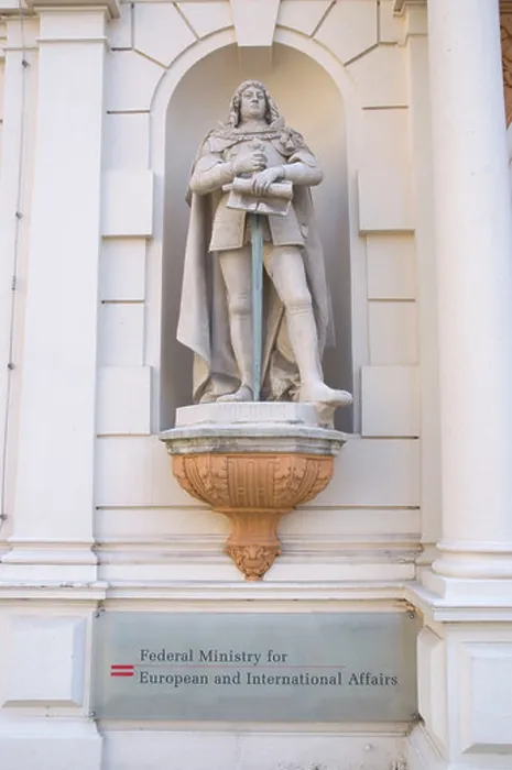 Framed Print : Polheim statue outside Federal Ministry for European and International Affairs building Vienna Austria Europe Framed Print : Polheim statue outside Federal Ministry for European and International Affairs building Vienna Austria Europe
