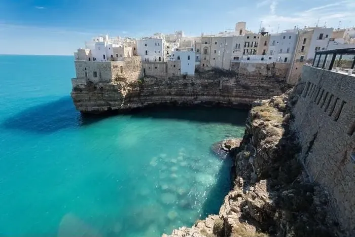 Framed Print : Polignano aerial view, apulia, italy Framed Print : Polignano aerial view, apulia, italy