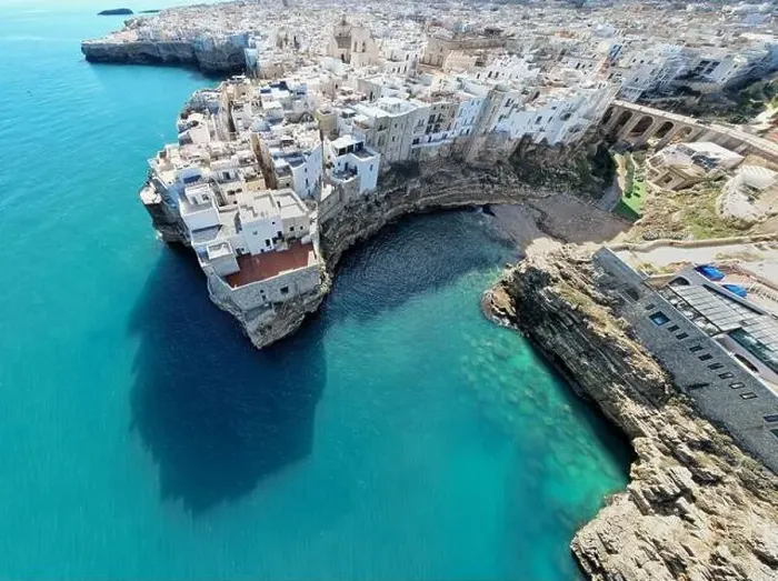 Framed Print : Polignano aerial view, apulia, italy Framed Print : Polignano aerial view, apulia, italy