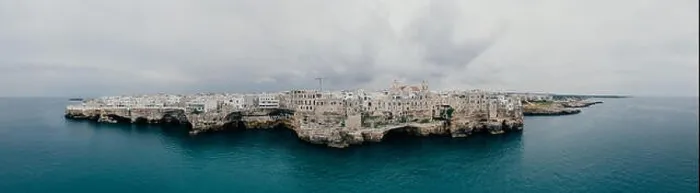 Framed Print : Polignano a Mare Apulia City Sea Coastline and white houses in Italy Drone 360 vr Framed Print : Polignano a Mare Apulia City Sea Coastline and white houses in Italy Drone 360 vr