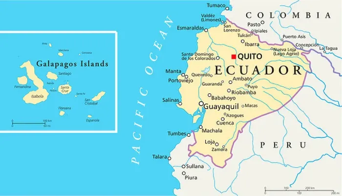 Framed Print : Political map of Ecuador and Galapagos Islands with the capital quito Framed Print : Political map of Ecuador and Galapagos Islands with the capital quito