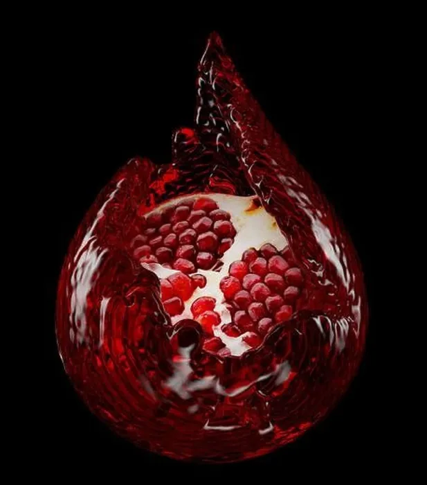 Framed Print : pomegranate in juice splashing in shape of drop with clipping path on a black background. 3d rendering Framed Print : pomegranate in juice splashing in shape of drop with clipping path on a black background. 3d rendering