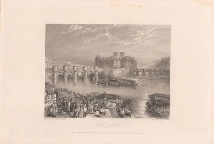 Framed Print : Pont-Neuf, Paris, William Miller, 1796–1882, British, after Joseph Mallord William Turner, 1775–1851, British, 1835, Etching and engraving Framed Print : Pont-Neuf, Paris, William Miller, 1796–1882, British, after Joseph Mallord William Turner, 1775–1851, British, 1835, Etching and engraving