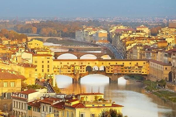 Ponte Vecchio Bridge, Florence cityscape, Italy