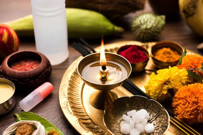 Framed Print : Pooja Material / Puja Sahitya in Hindu Religion from India, arranged in a group. selective focus Framed Print : Pooja Material / Puja Sahitya in Hindu Religion from India, arranged in a group. selective focus