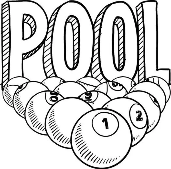 Framed Print : Pool billiards sketch Framed Print : Pool billiards sketch