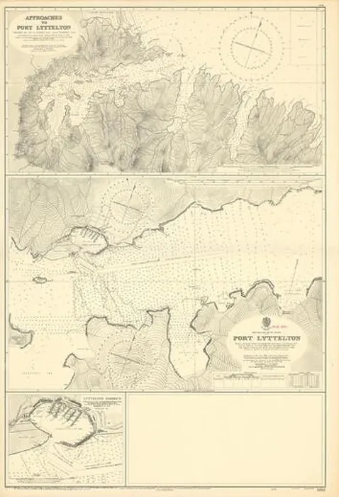Framed Print : Port Lyttelton port New Zealand South Island ADMIRALTY sea chart 1931 (1955) map Framed Print : Port Lyttelton port New Zealand South Island ADMIRALTY sea chart 1931 (1955) map
