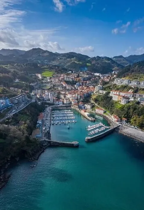 Framed Print : Port of Mutriku aerial view, Gipuzkoa, Basque Country Framed Print : Port of Mutriku aerial view, Gipuzkoa, Basque Country