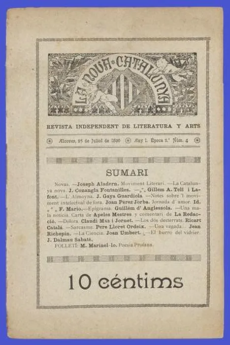 Framed Print : Portada de la revista literaria La Nova Catalunya. Alcover, julio de 1896 Framed Print : Portada de la revista literaria La Nova Catalunya. Alcover, julio de 1896