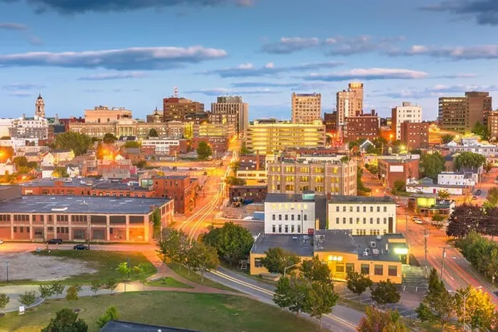 Framed Print : Portland, Maine, USA downtown city skyline at dusk Framed Print : Portland, Maine, USA downtown city skyline at dusk